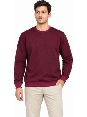 Çamaşır Kenti Erkek Bisiklet Yaka Içi Şardonlu 2 Iplik Düz Uzun Kollu Regular Fit Sweatshirt