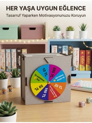 Astraltech Eğlenceli Tasarruf Çarklı Felek Ahşap Para Biriktirme Kutusu