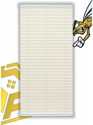 Penta Plise Katlanır Cam Balkon Perdesi Ofis Mutfak ve Salon Perdesi Ekru 30 x 180 cm