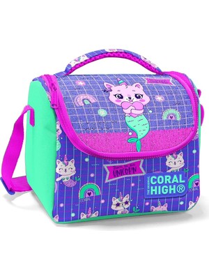 Coral High Kız Çocuk Yeşil Mavi Unicorn Okul Beslenme Çantası - Thermo Yalıtımlı