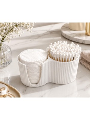 Çift Bölmeli Pamukluk ve Kulak Çubuğu Düzenleyici – Banyo Organizeri