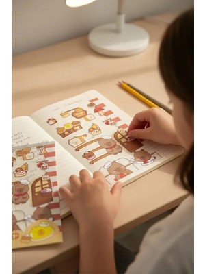 Miniso Lisanslı Pişirme Serisi Mimibara Manzara Sticker Seti Dekoratif Süsleme Çıkartmaları, 2025067610106