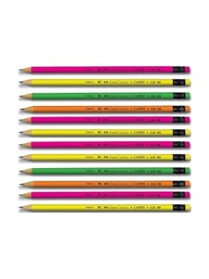 Faber Castell Faber Candy Silgili Yuvarlak Kurşun Kalem 12 Li Paket (5244112800)