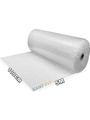 Bant Evi Balonlu Naylon Patpat 100CM Genişlikte Rulo Havalı Eşya Koruma Ambalaj Pat Pat (100CM x 5m)