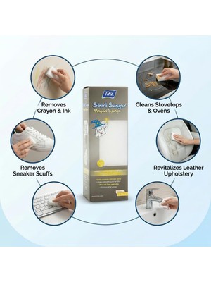 Magical Sponge Sihirli Temizlik Süngeri 2'li Paket, Titiz Marka (2 Li Beyaz Renk)