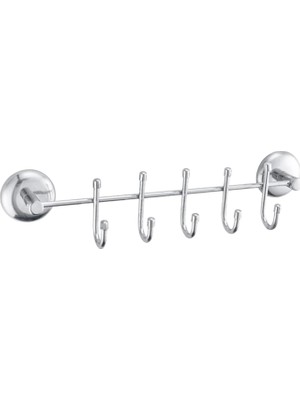 Feyzayapı Vidalı Askılık 5'li Metal Banyo Lavabo Sağlam Aparat Krom Askılık Elbise Havlu Asma Askı