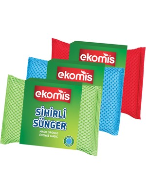 3'lü Sihirli Sünger Petek Dokulu Çok Amaçlı Temizlik Süngeri