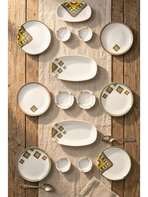 Bambum Moderna - 14 Parça Kahvaltı Takımı Mustard