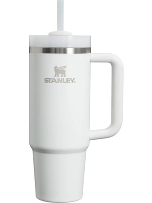 Stanley Quencher Pipetli Termos Bardak, Beyaz (Frost), 0.88 Litre