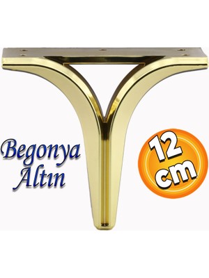BADEM10 Begonya Lüks Mobilya Kanepe Sehpa Tv Ünitesi Çekyat Oturma Grubu Koltuk Ayağı Baza Ayak Altın 12 cm