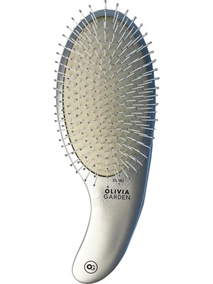Olivia Garden Expert Care Curve Nylon Bristles Saç Fırçası Gümüş