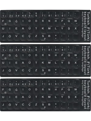 Mn6 MF01 F Klavye Sticker/3 Adet-Laptop Pc Uymlu-Silinmez/türkçe F Klavye Sticker (3)