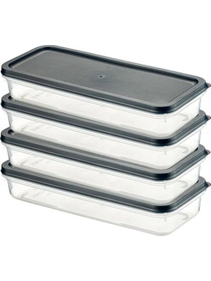 Orret Home 4 Adet Buzdolabı Organizeri – Pp Plastik Şeffaf ve Ayarlanabilir Saklama Kabı, Gıdaları Taze Tutan Fresh Box, Çok Amaçlı,mikrodalga ve Bulaşık Makinesi Uyumlu (Gri, 1200 Ml)