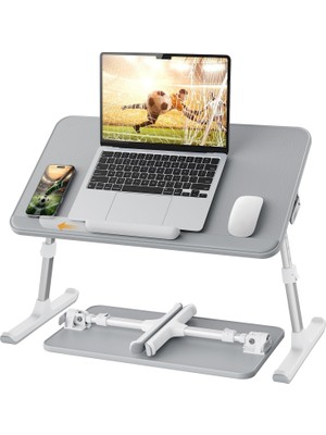 Bix Saiji AL30 Ayarlanabilir Laptop Standı Ergonomik Tasarım 17 Inç Uyumlu Taşınabilir Masa Gri