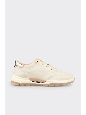 Elle Ecru Leather Women's Sneakers