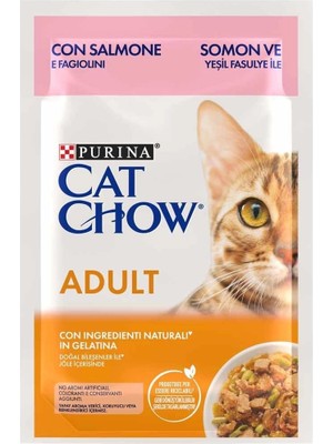 Purına Cat Chow Yetişkin Kediler Için Somonlu Sebzeli Yaş Mama 85 Gram