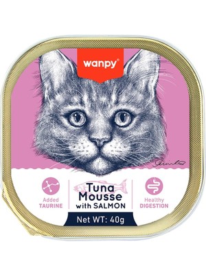 Wanpy Kedi 40 Gram 6'lı Ton Balıklı & Somonlu Alutray Yaş Kedi Maması