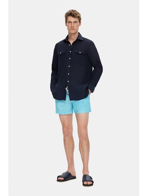 Vakko Aqua Green Elasticated Swim Shorts