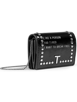 Twist Slogan And Trok Print Wallet