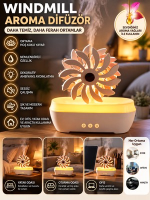 Azurtech Aroma Difüzör Dekoratif Çiçek Tasarımlı Ortam Kokusu ve Nemlendirici