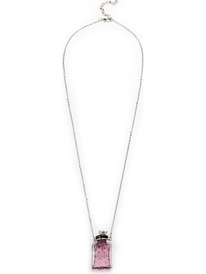Twist Glass Perfume Bottle Pendant Necklace