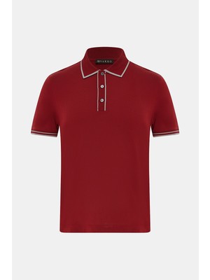 Vakko Buttoned Polo Collar Short Sleeve T-Shirt