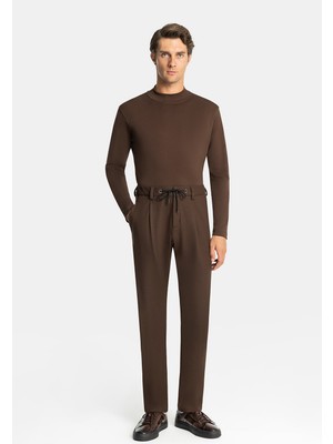 Vakko By Montecore Elastic Drawstring Waist Wool Jersey Trousers