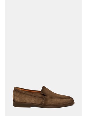Santoni Santonı Brown Suede Leather Loafers