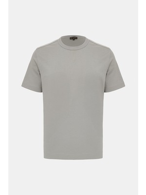 Vakko Sand Round Neck Short Sleeve T-Shirt