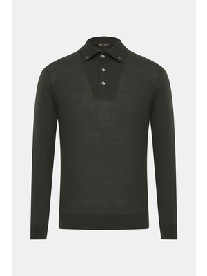 Vakko Amalfi Collar Long Sleeve Knit Sweater