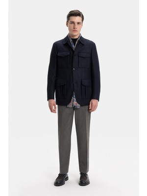 Vakko Flat-Front Cotton Gabardine Trousers