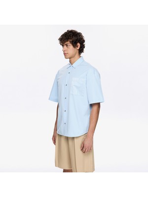 Les Benjamins Classic Men's Blue Short Sleeve Shirt