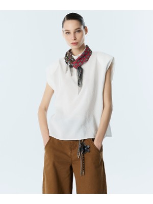 Twist Removable Scarf Blouse