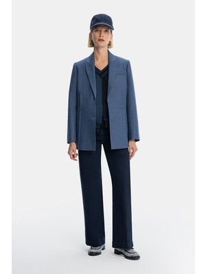 Vakko Navy Wide-Leg Jeans