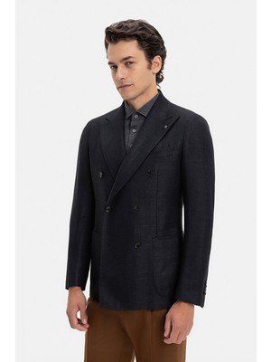 Vakko Double-Breasted Lined Blazer