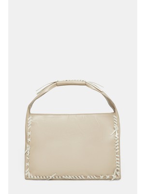 Vakko Beige Leather Bag