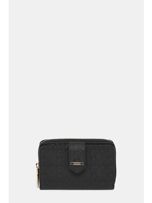 Vakko Black Monogram Wallet