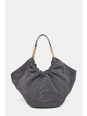 Coccınelle Dark Grey Suede Bag