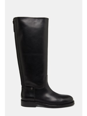 Vakko Black Leather Tall Boots