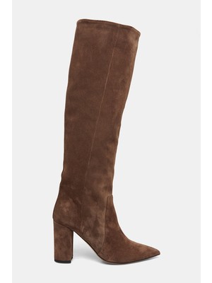 Vakko Mink Suede Tall Boots