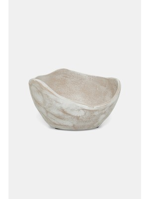 Vakko Brown And White Deep Bowl