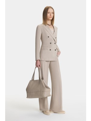 Vakko By Taglıatore Beige Straight Cut Trousers