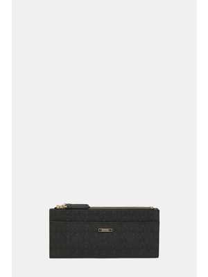 Vakko Black Monogram Wallet