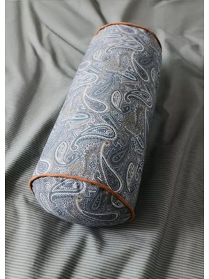 Mango Paisley Print Cotton Bolster Cushion 35X14 cm