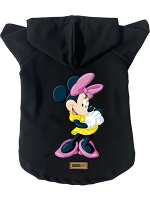 Monopetz Kapişonlu Polar Sweatshirt Köpek ve Kedi Kıyafeti & Elbisesi Siyah Minnie Xl