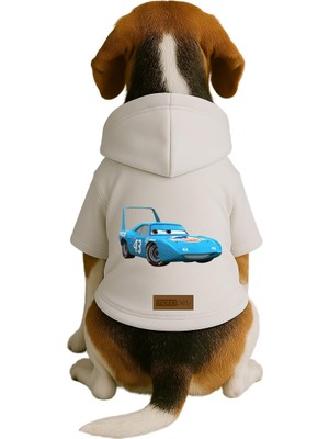 Monopetz Baskılı Içi Polarlı Köpek ve Kedi Kıyafeti & Elbisesi - Beyaz Renk Kapüşonlu Hoodie B29A1 4xl