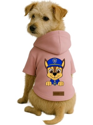 Monopetz Baskılı Içi Polarlı Köpek ve Kedi Kıyafeti & Elbisesi - Pembe Renk Kapüşonlu Hoodie B37AF M