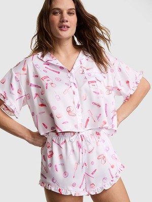 Victoria's Secret Grwpınk™ Satin Short-Sleeve & Shorts Pajama Set