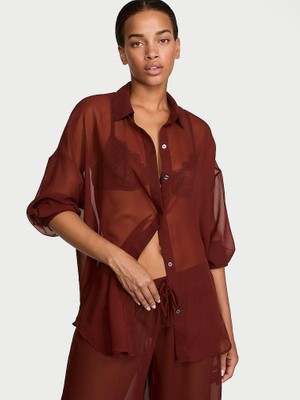 Victoria's Secret Chiffon Button-Up Shirt