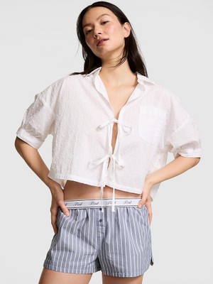 Victoria's Secret Coastal Cutie Tie-Front Pajama Top